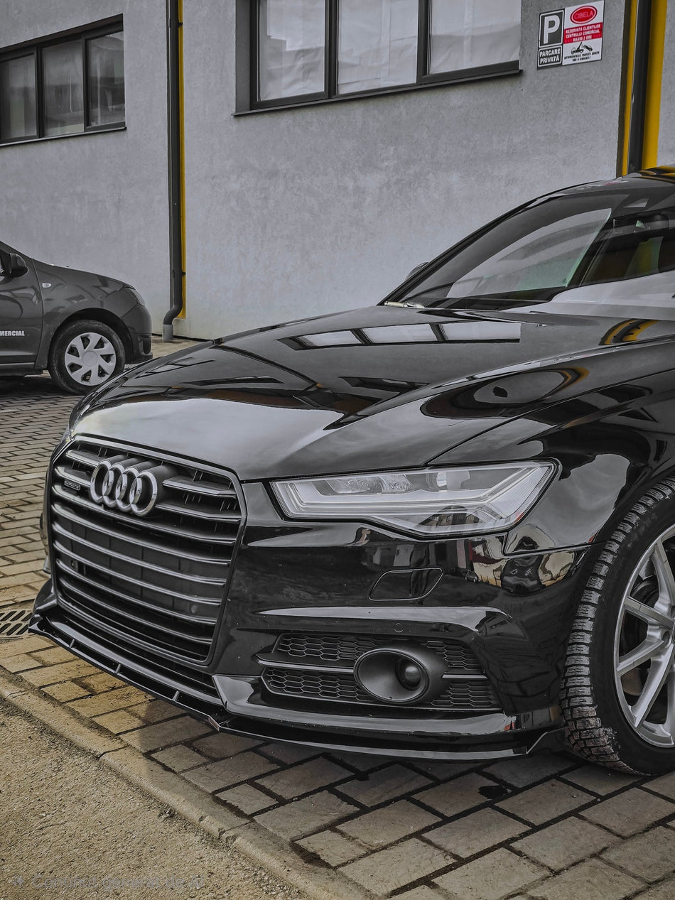 Lip prelungire bara fata S6 Style compatibil cu Audi A6 C7 2011-2018 negru lucios