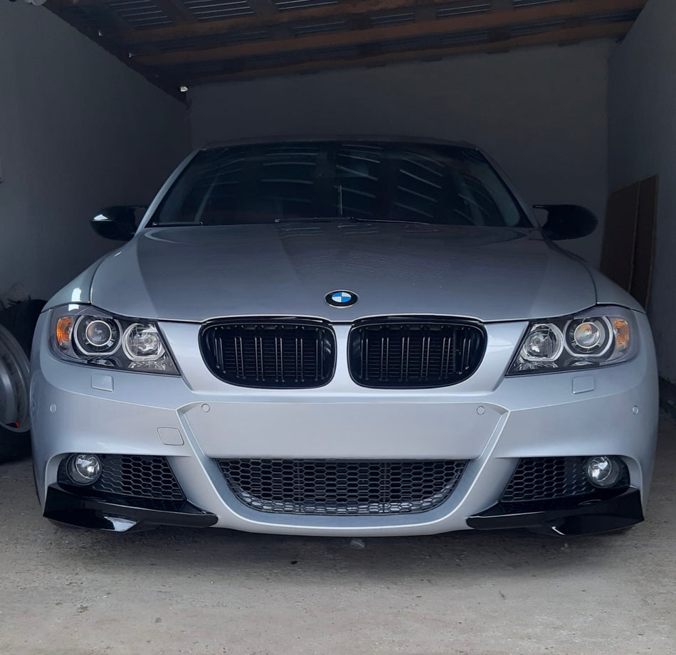 Prelungiri bara fata compatibil cu BMW Seria 3 E90 E91 Facelift (2009-2012) M-Tech Design negru lucios - accesoriituning.ro