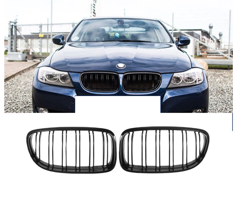 Grile centrale duble M3 style compatibile cu Bmw seria 3 e90 e91 facelift (2009-2012) negru lucios