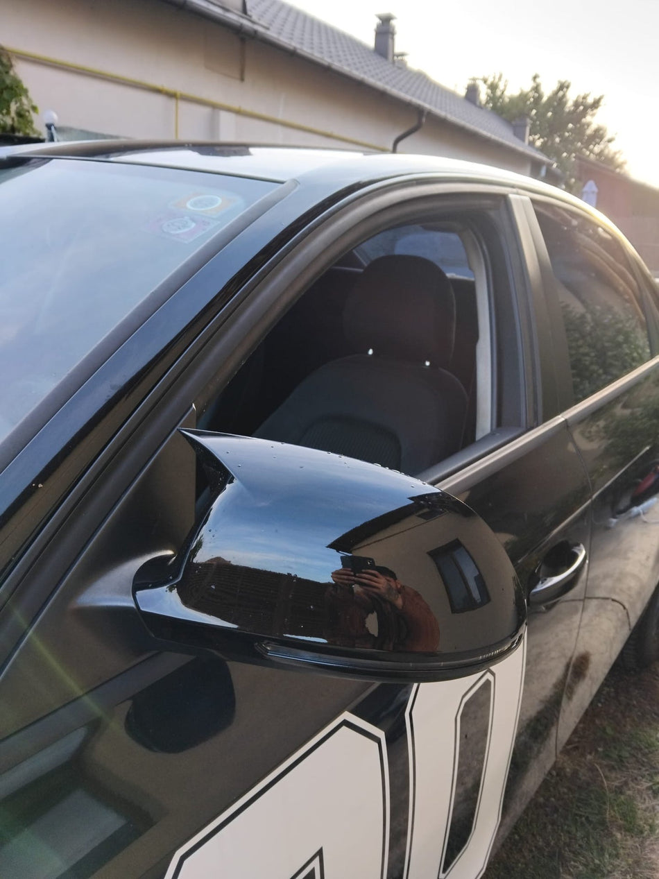 Capace oglinda Batman Style compatibile cu Audi A4 B8 2008-2012 Negru lucios