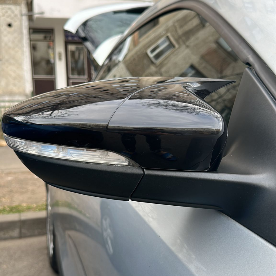Capace oglinzi Batman Style compatibile cu VW Passat CC 2008-2017 Negru lucios