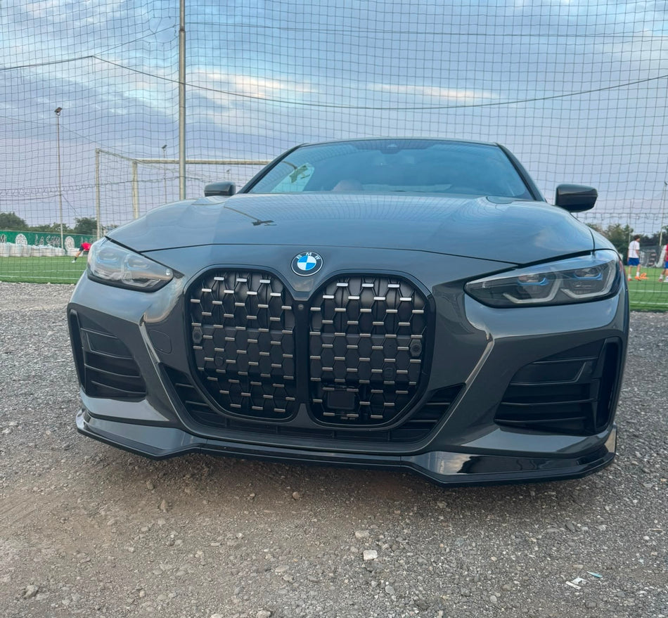 Lip prelungire bara fata compatibil cu BMW Seria 4 G22 G23 2021+ Negru Lucios