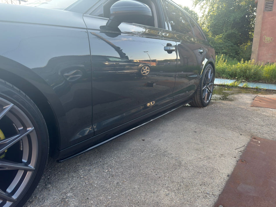 Prelungire praguri laterale compatibil Audi A4 B9 2016-2024 negru lucios