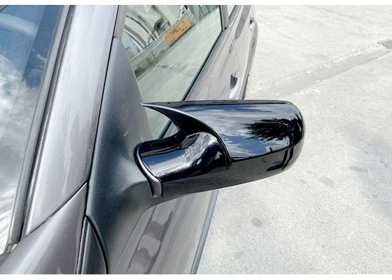 Capace oglinda Batman Style compatibile cu Renault Megane 2 2002-2009 Negru lucios