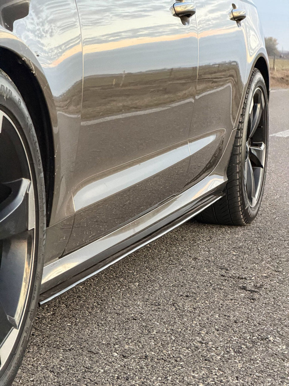 Prelungire praguri laterale compatibil Audi A6 C7 2011-2018 negru lucios