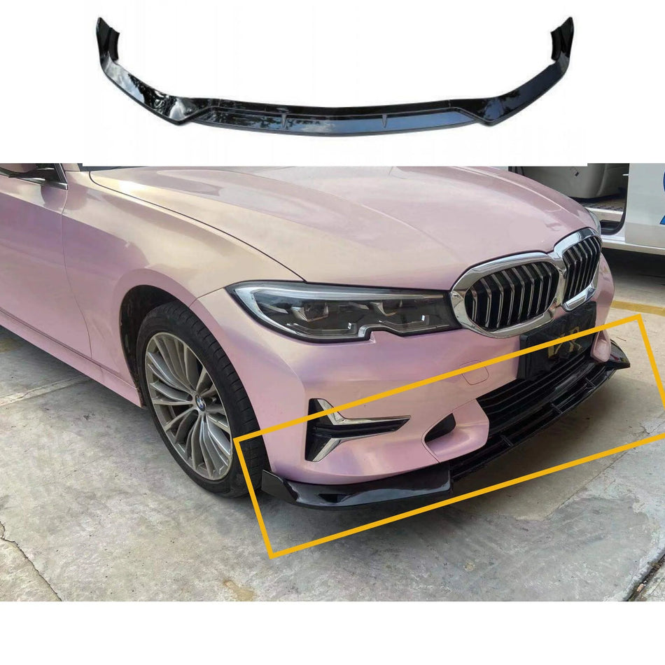 Lip prelungire bara fata compatibil cu BMW Seria 3 G20 G21 echipat cu bara Standard(2018-2023) negru lucios