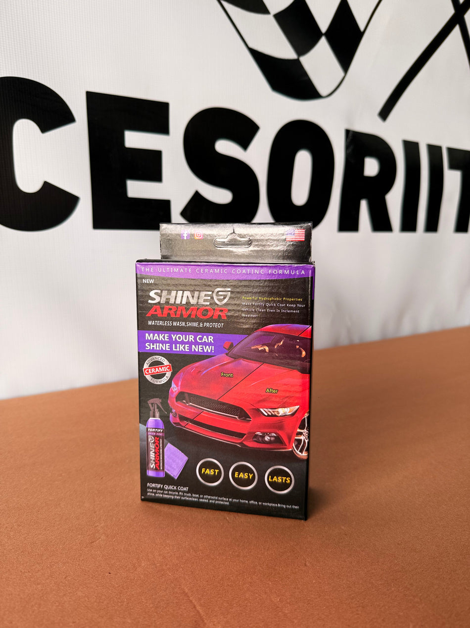 Ceara auto lichida Shine Armor cu pulverizator si laveta cadou