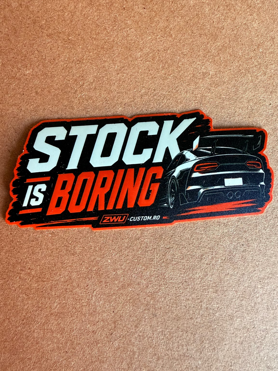 Sticker auto Stock is BORING 10x5cm