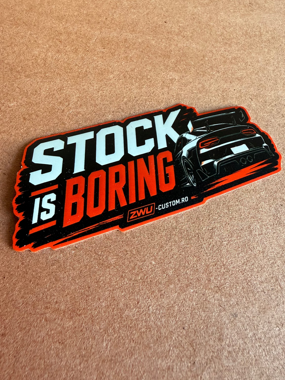 Sticker auto Stock is BORING 10x5cm