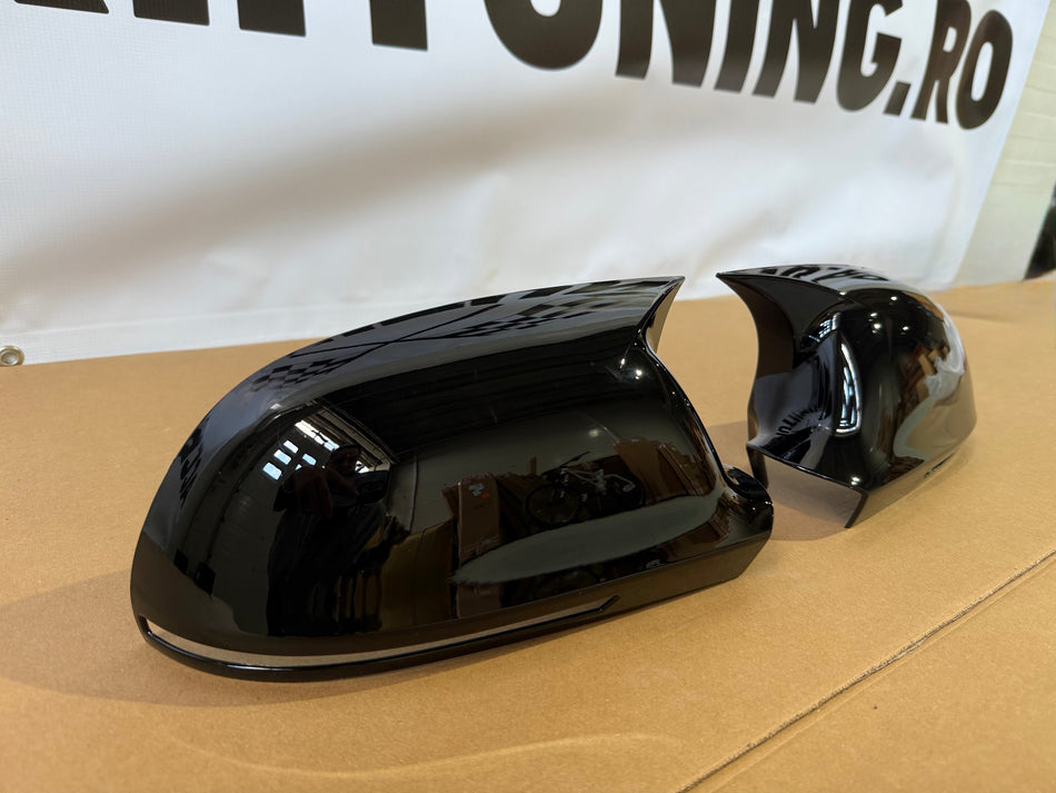 Capace oglinda Batman Style compatibile cu Audi A3 8P 2008-2012 Negru lucios