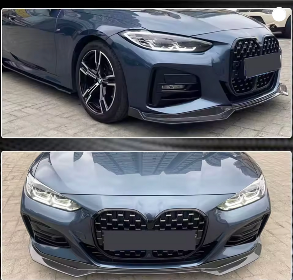 Lip prelungire bara fata compatibil cu BMW Seria 4 G22 G23 2021+ Negru Lucios