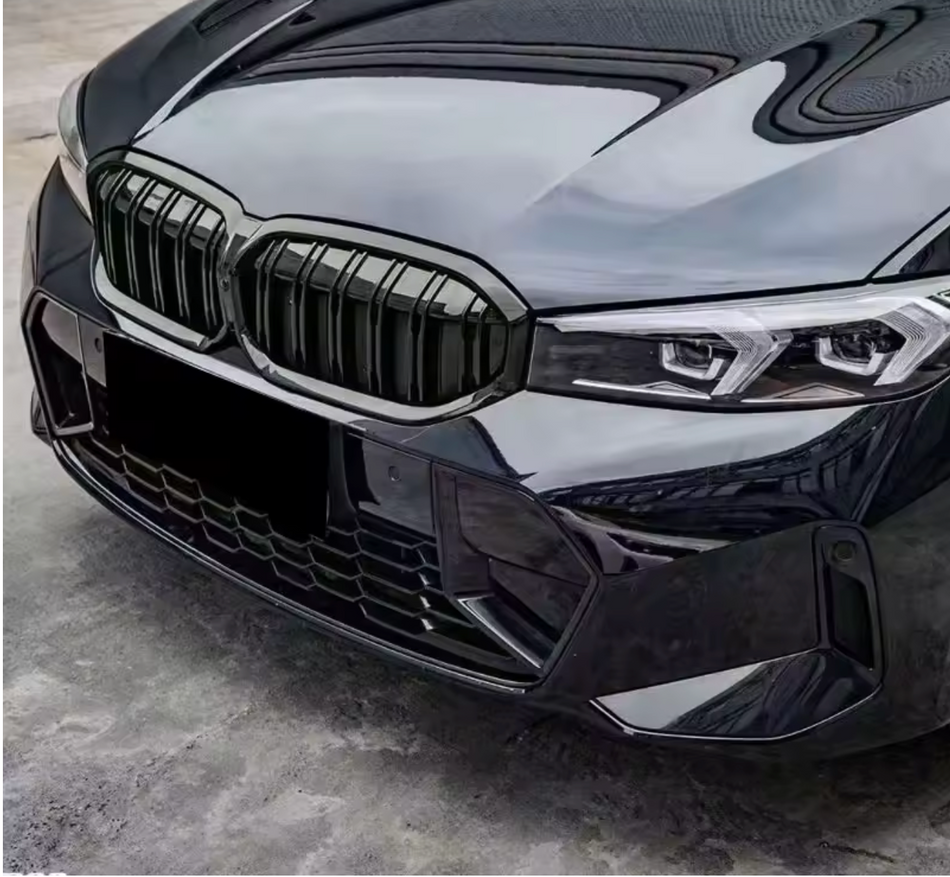 Grile centrale duble compatibile cu BMW seria 3 G20 G21 2019-up M3 style negru lucios