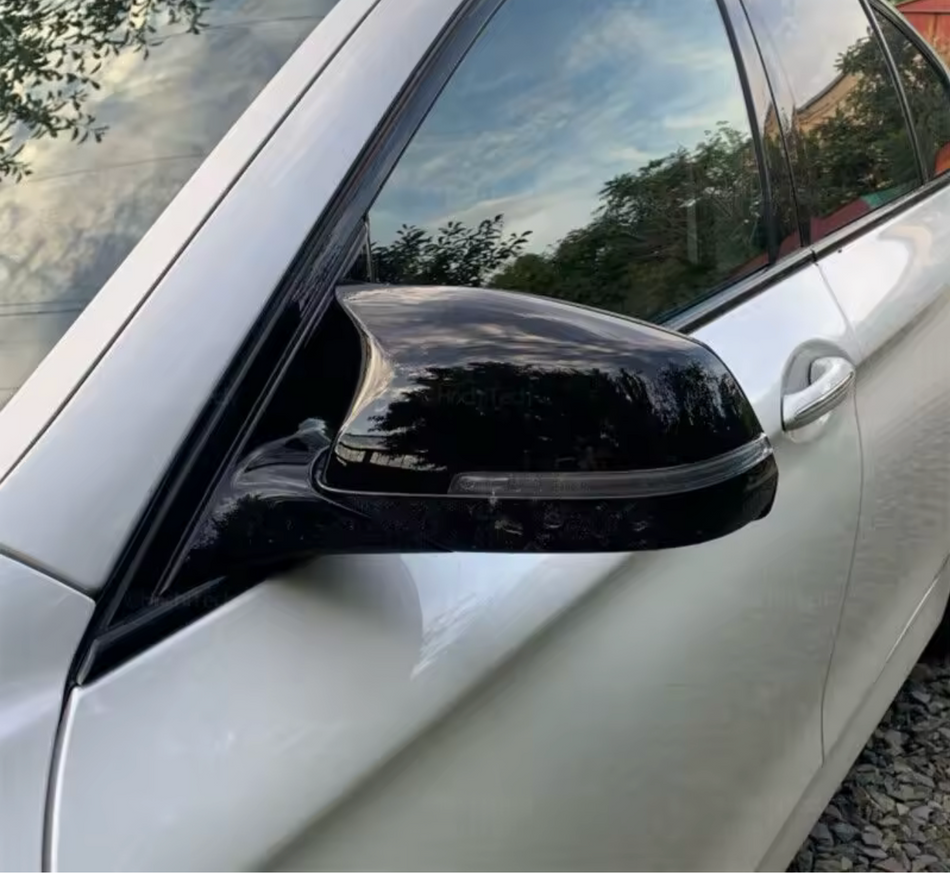 Capace oglinzi Batman Style compatibile cu BMW seria 5 F10 F11 Facelift 2014-2017 Negru lucios