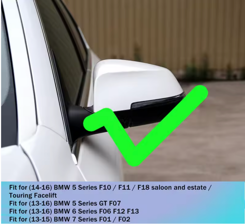 Capace oglinzi Batman Style compatibile cu BMW seria 5 F07 GT Facelift 2014-2017 Negru lucios