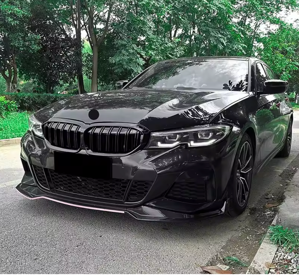 Grile centrale duble compatibile cu BMW seria 3 G20 G21 2019-up M3 style negru lucios