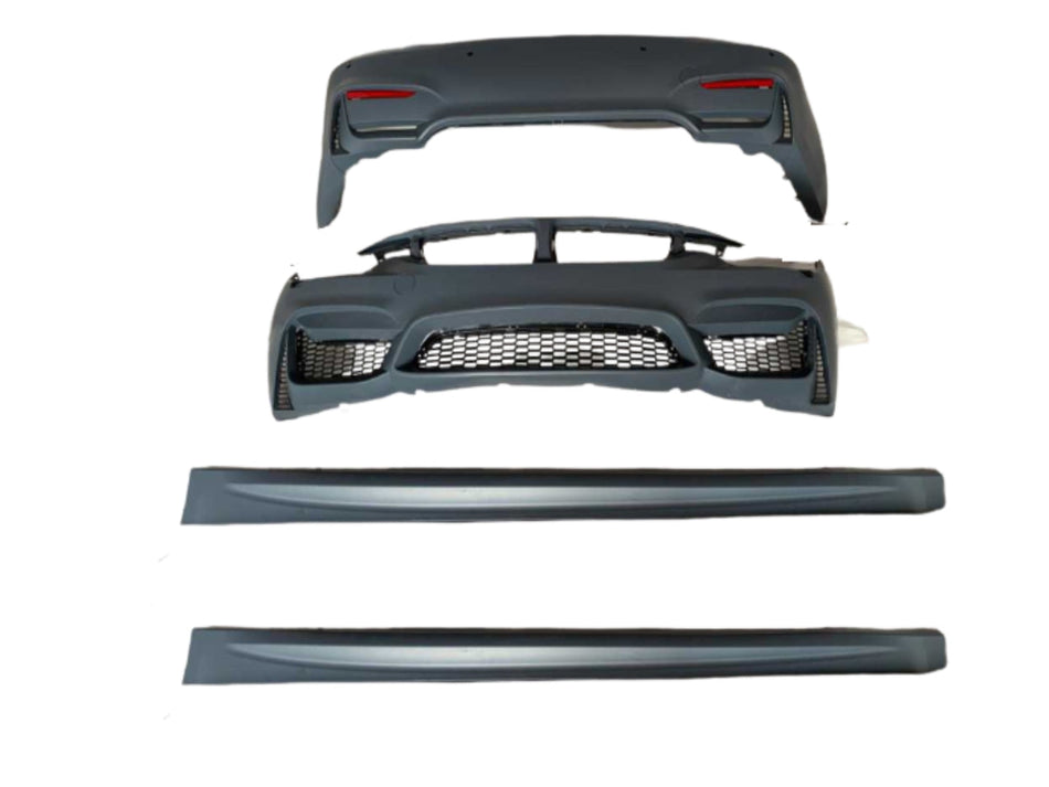 Kit Exterior compatibil cu BMW Seria 4 F36 M4 Design cu Praguri Laterale si Grile pentru proiectoare