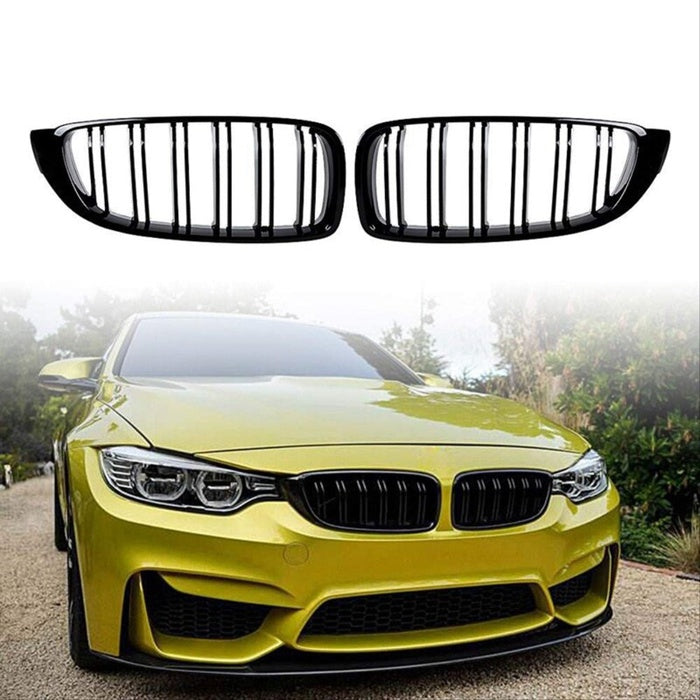 Grile centrale compatibile cu BMW seria 4 F32 F33 F36 model M4 negru lucios
