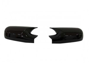 Capace oglinda Batman Style compatibile cu Renault Megane 2 2002-2009 Negru lucios