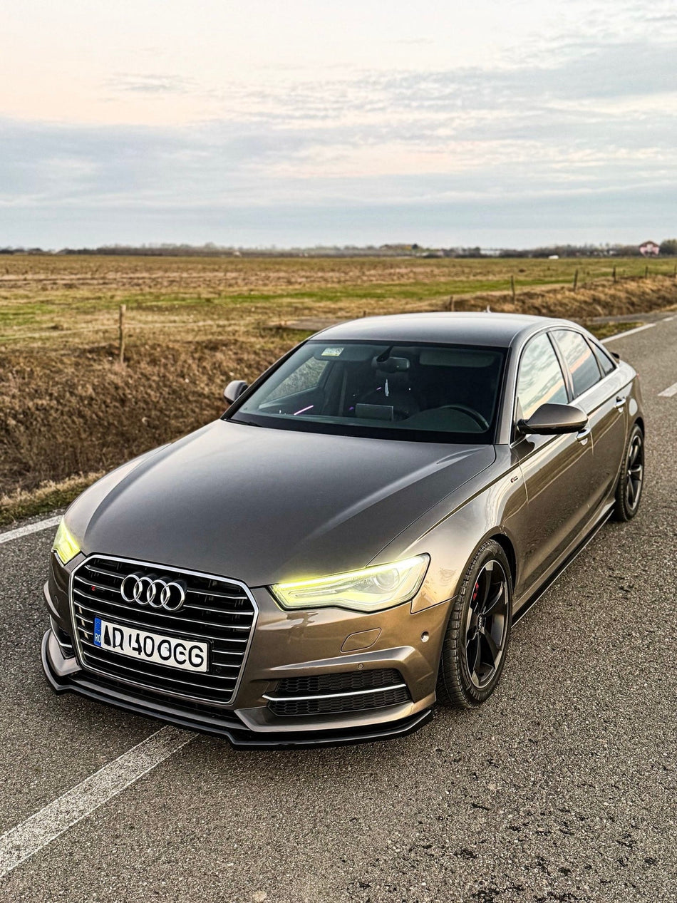 Prelungire praguri laterale compatibil Audi A6 C7 2011-2018 negru lucios