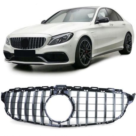 Grila Centrala compatibil cu Mercedes C-Class W205 S205 C205 S205 2014-2018 GT-R Panamericana Design Crom