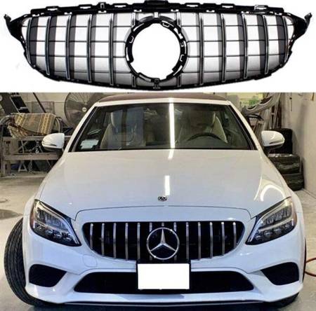 Grila Centrala compatibil cu Mercedes C-Class W205 S205 C205 S205 2014-2018 GT-R Panamericana Design Crom
